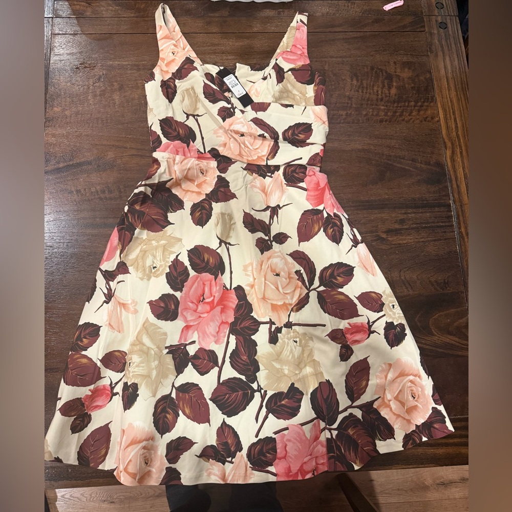 Talbots Floral Dress in Pink and Cream